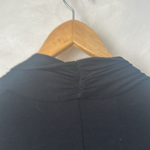 Eileen Fisher black long sleeve longer tunic length open front cardigan small - Picture 7 of 8